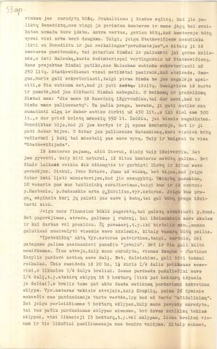 Juozo Binkevičiaus laiškas J. Dikiniui 1935 m. LCVA F.893